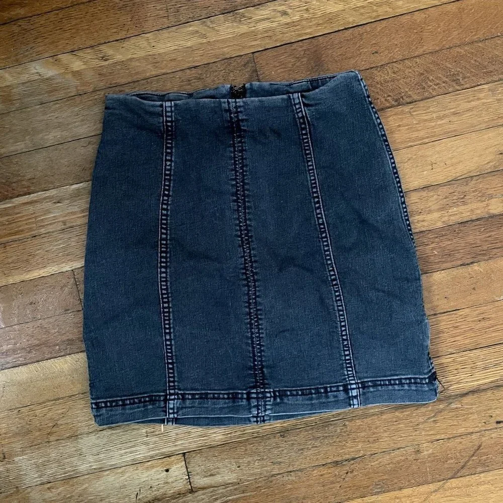 Free People jean miniskirt classic casual‎ style cotton rayon comfortable summer
